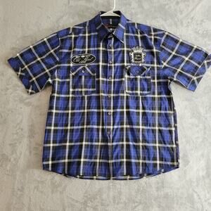 Old Skool urban Royale short sleeve shirt mens L Skater embroidered logo grunge